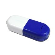 Kombi Tablettenteiler Tablettendose Pillendose "Geti" blau-weiss