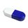 Kombi-Tablettenteiler / Tablettendose Pillendose mit Aufbewahrung blau-weiß