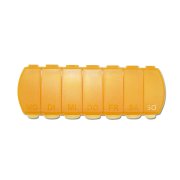 Pillendose Tablettenbox "Seven Days" für 7 Tage in orange für eine Woche - deutsche Wochentage