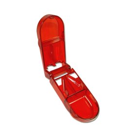 Tablettenteiler Pillendose "Hexham" rot transparent Aufbewahrungsfach