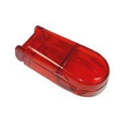 Tablettenteiler Pillendose "Hexham" rot transparent Aufbewahrungsfach