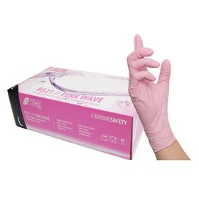 100 Stück NITRAS Nitril Pink Wave Nitrilhandschuhe Gr. L puderfrei Einweghandschuhe