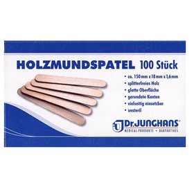 100 Stück Holzmundspatel Holz-Mundspatel in Pappschachtel