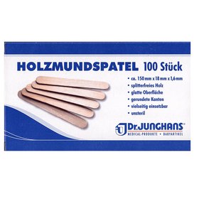 5 x 100 Stück Holzmundspatel Holz-Mundspatel in Pappschachtel